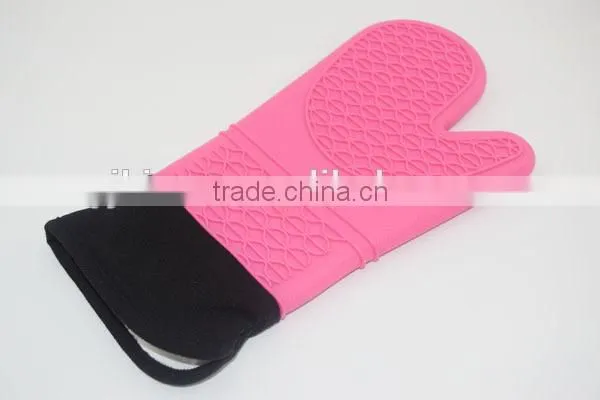 silicone lovely gloves honey peach color oven mitts with cotton inside