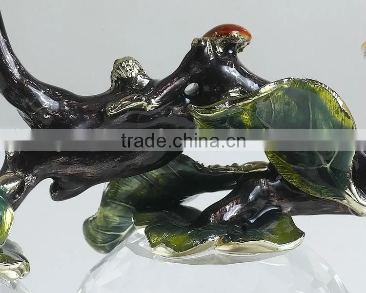 RORO Everything Satisfactory persimmon enamel crystal glass decorative article for home decoration/gift