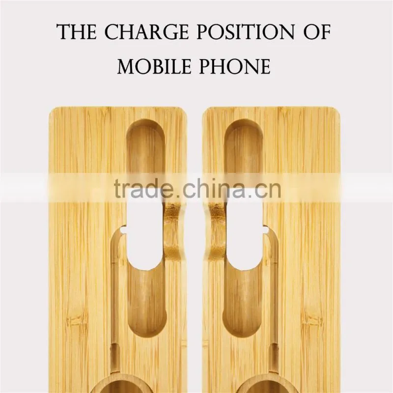 For Apple Watch and Smartphone Wood Multiple Mobile Phone Holder