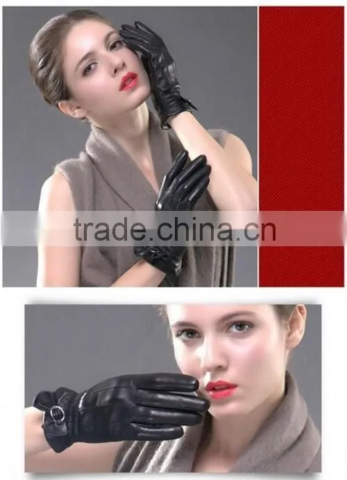 High Quality Custom Sexy Women Leather Gloves Genuine Black Sexy Women Leather Gloves