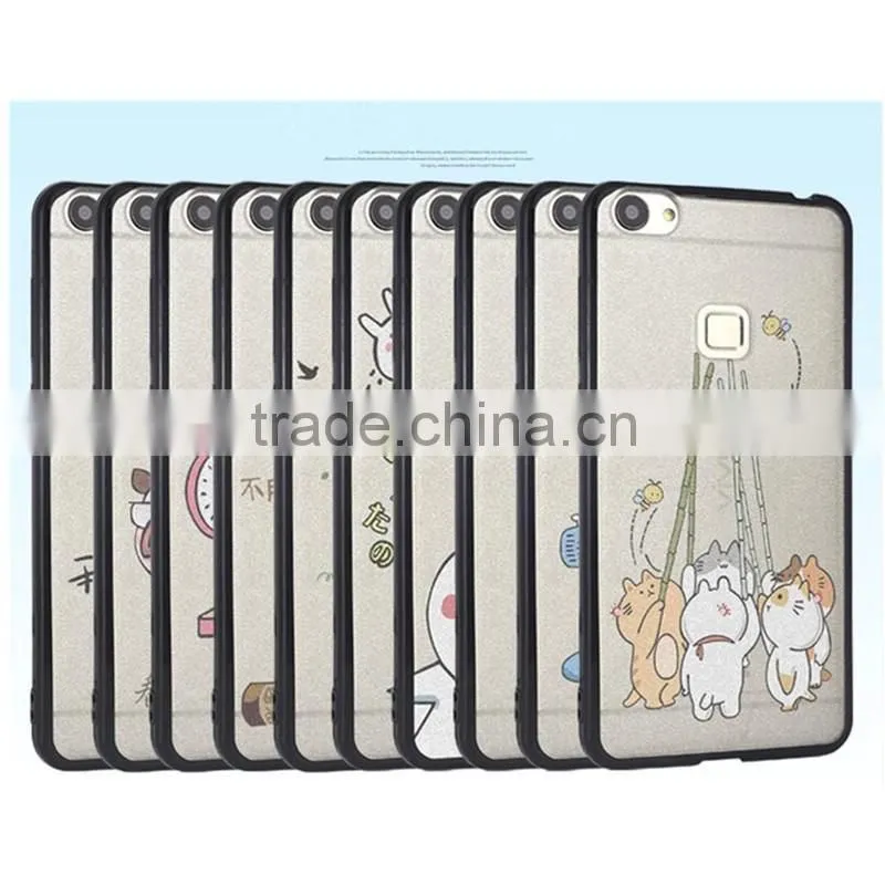 silk pattern tpu+pc bumper case back cover for Xiaomi mi 5 mimax Redmi note 4 3 2 1 c i pro prime