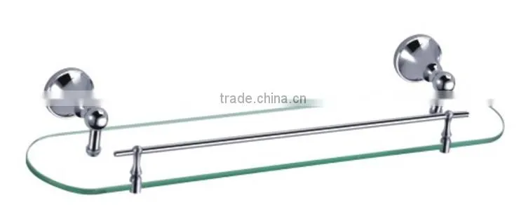 durable glass Wall mounted Bathroom corner zinc alloy glass shelf