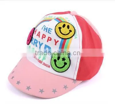 Baby Lovely 3D Smile Face Decor Letters Pattern Light Pink Viros Baseball Cap Hat
