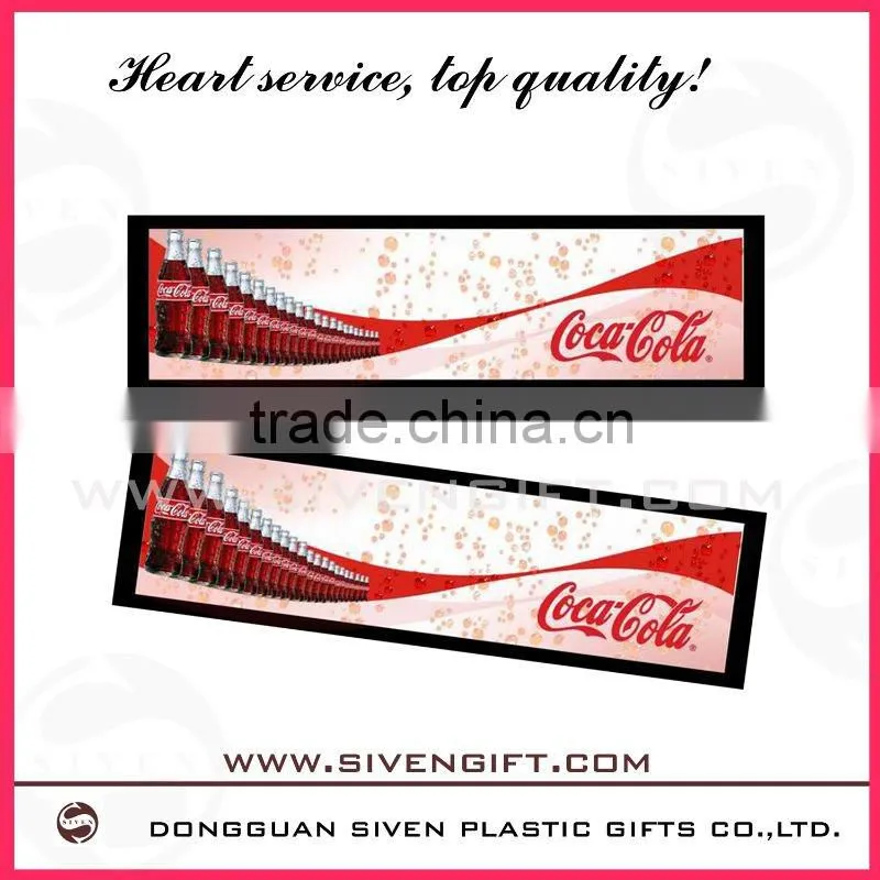 Brand logo customized soft rubber PVC bar mat