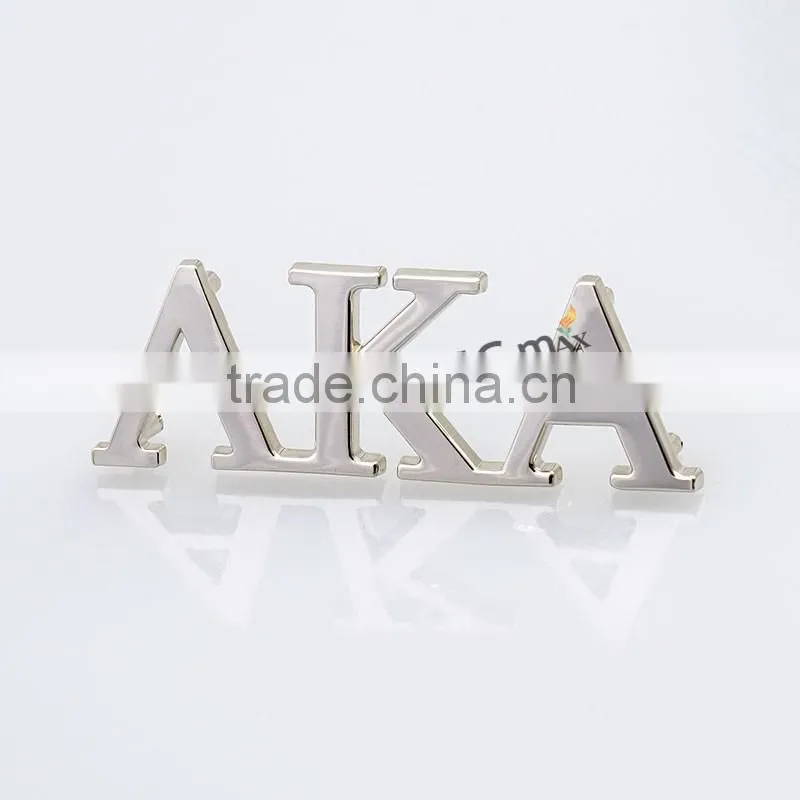 Shiny silver custom 3D metal brand logo