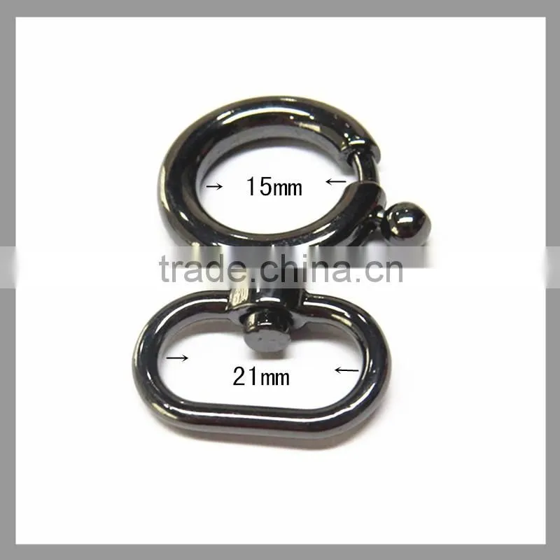 Round Black Metal Snap Hook For Bag Accessories