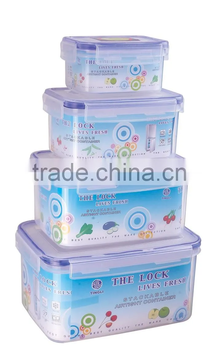 4pcs set plastic food storage container to keep food hot