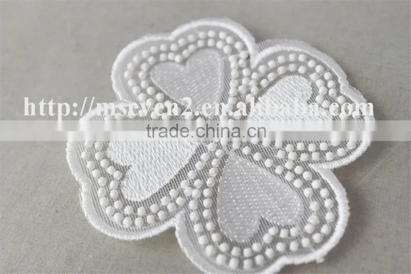 2016 newest design black and white embroidery neck lace neck patch flower pot stands designs