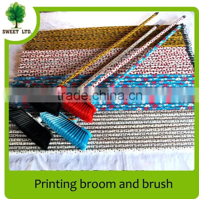 Garden broom with aluminium handle wooden handle brush