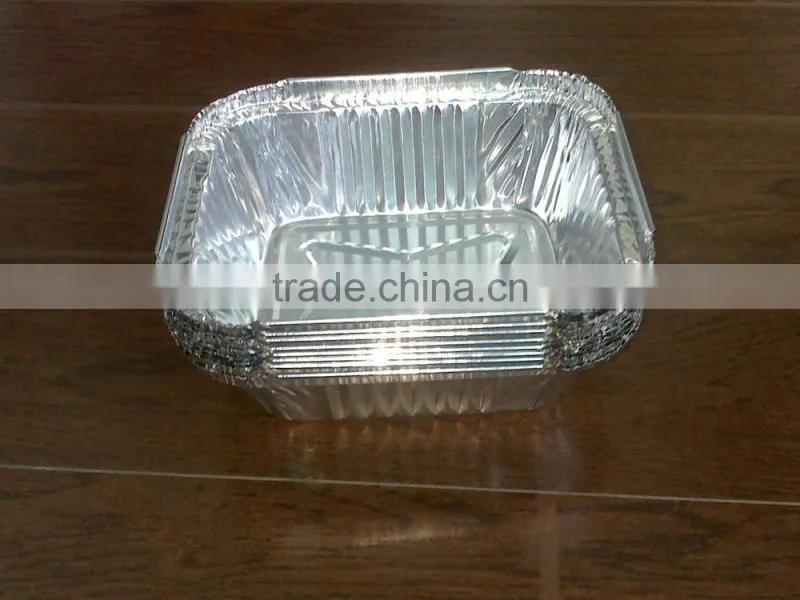 Small rectangle aluminium foil container 300ml/takeout foil meal tray