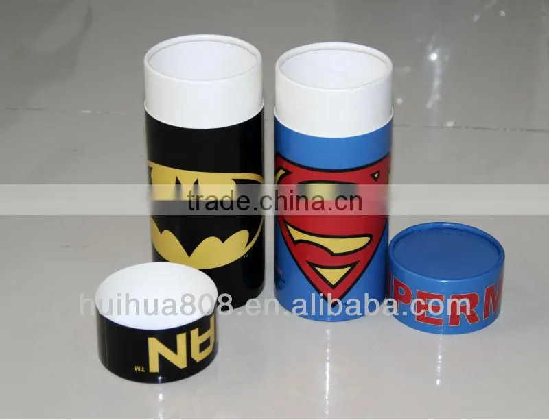 round printed cardboard tube/paper tube/carton tube with lid