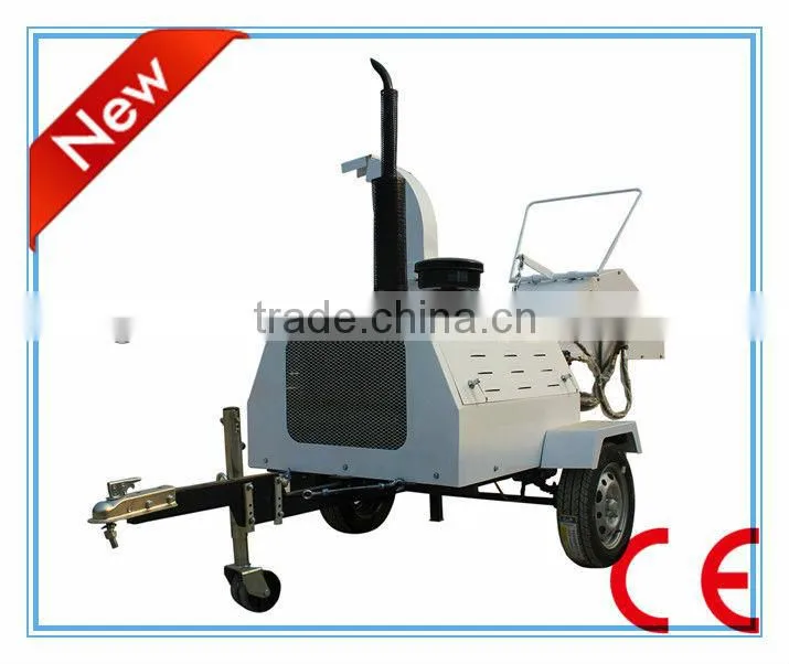 Trailer Towable diesel Wood Chipper, Hydraulic Feeding CE Approved