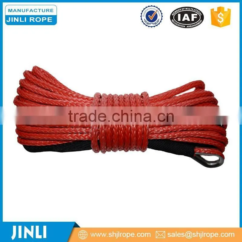Jinli uhmwpe synthetic rope replaced wire winch rope 12000lbs winch use in off-road winch atv winch,warn winch