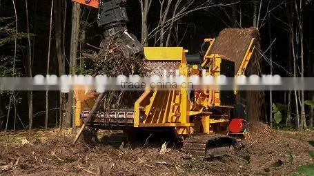 30TPH large capacity mobile wood chipper track crawler type wood crusher system