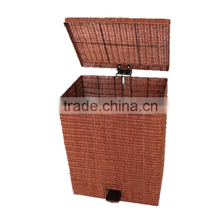 S.D graceful handweaved washable plastic rattan laundry basket