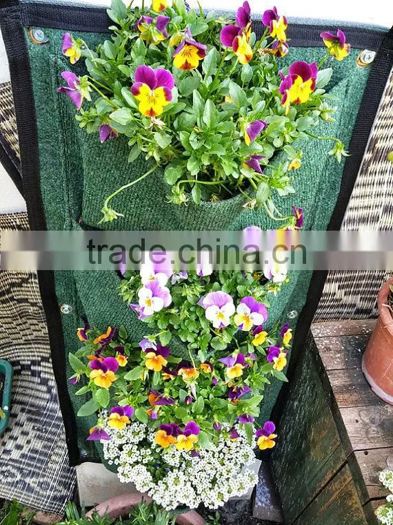 Green Vertical Garden Pocket Planters,Hanging Planter for Home & Garden,Green Hanging Wall Outdoor/Indoor