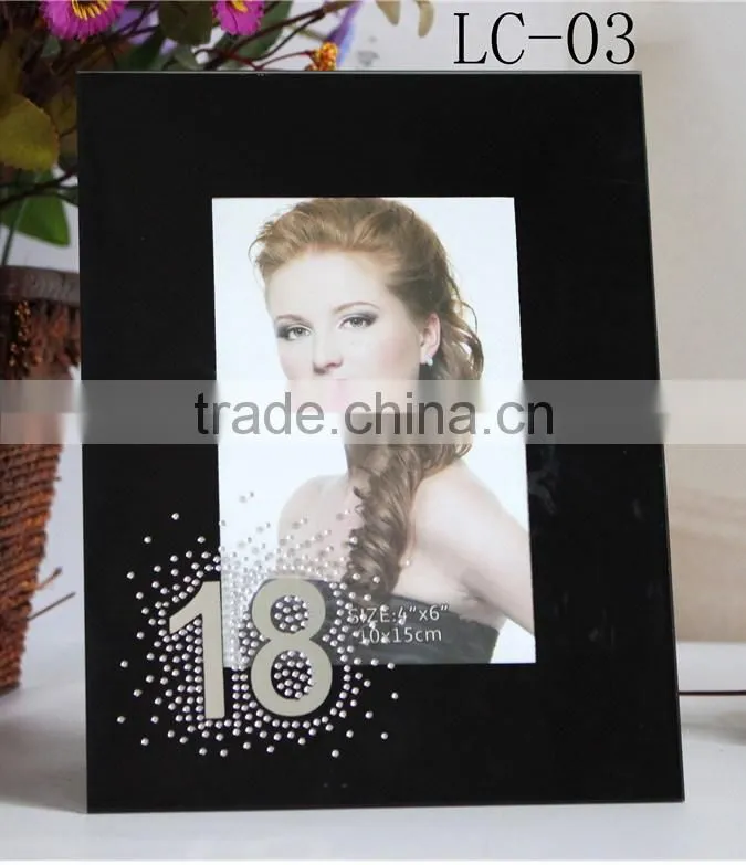 love glass photo picture frame in black
