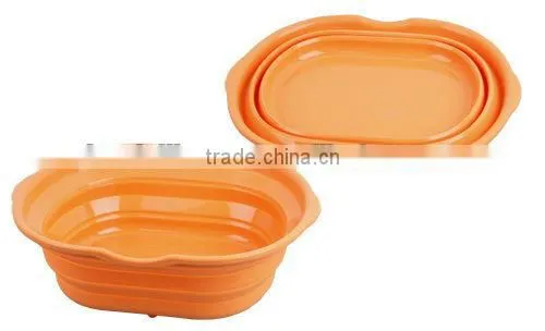 Foldable round shaped lid Silicone baking bowl