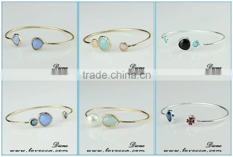 2016 wholesale adjustable glass multicolor gemstone bracelets