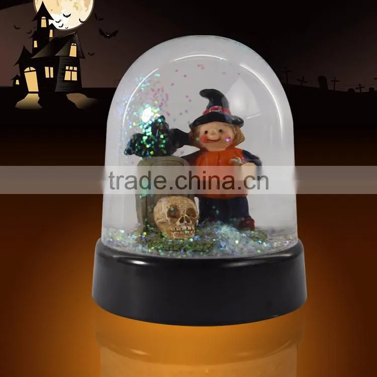 Custom plastic Halloween tombstone skull snow globe