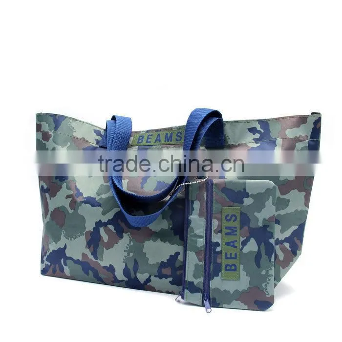 Fashion Camouflage 300D Polyester Shopping Tote Bag,Eroupe Style Women Camouflage Handbag