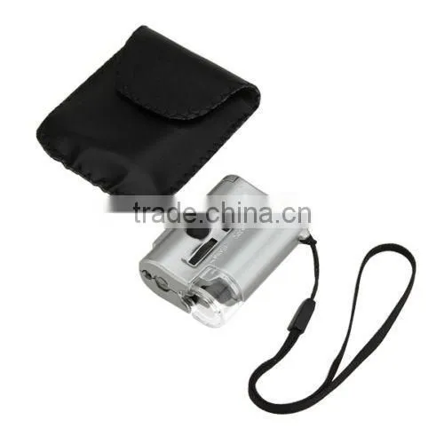 KMT Mini 30-60X Pocket Microscope Loupe LED UV Light Magnifier