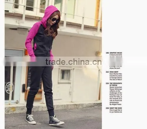 2pcs Suit Women Sport Tracksuit Outfits Zip Hooded