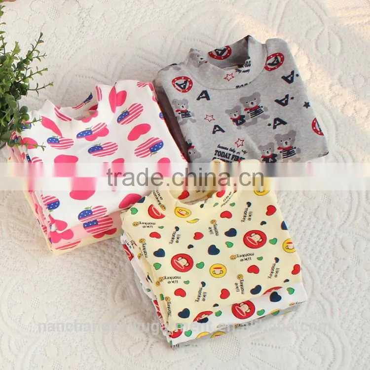 Autumn and winter is thick cotton girls boys half turtleneck bottoming shirt with children baby bring long sleeved T-shirt
