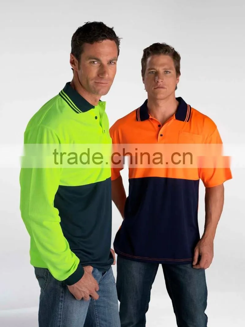 100% cotton reflective t-shirt long sleeve hi vis safety reflective work shirts