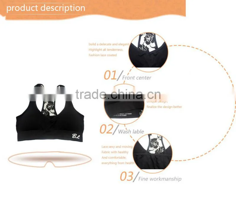 Wholesale massage pad sport yoga wireless bra with sexy lace