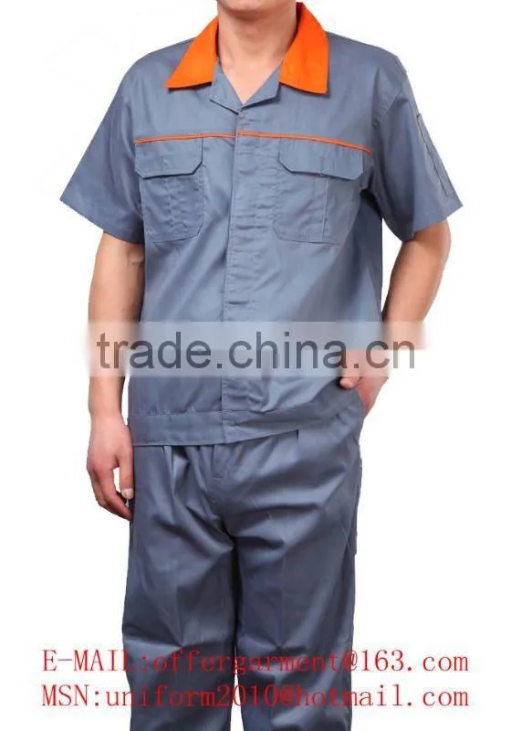 Men's Short Sleeve C/N Flame Retardant Oil Workers Wear /Industrial Summer Workwear