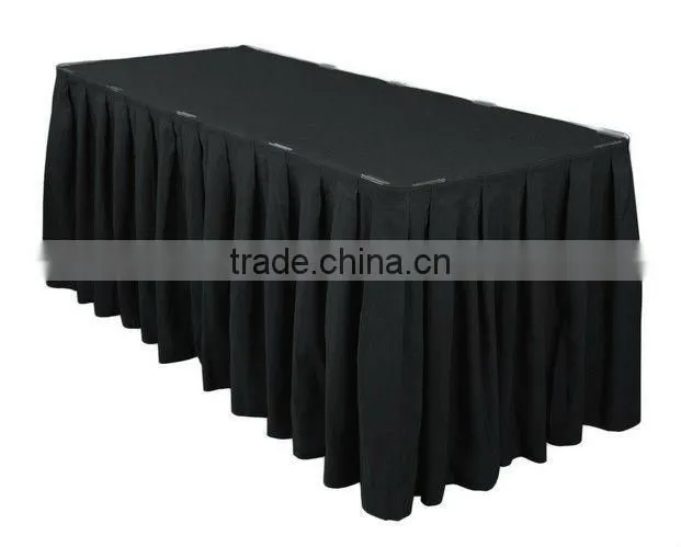 14ft accordion pleat polyester table skirt hunter green