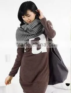 cashmere black color fashion winter knitted factory produce fashion circle round scarf