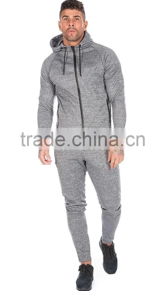 100% cotton zipper tracktsuit fitted tracksuit slim fit sweatpants