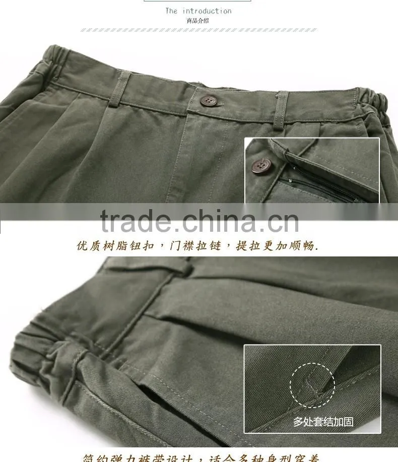 Juqian 2016 worker's garment green nylon breathable cheap multi pocket work pant