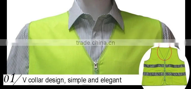 100% Polyester 3m reflective LED yellow green flashing led safety vest