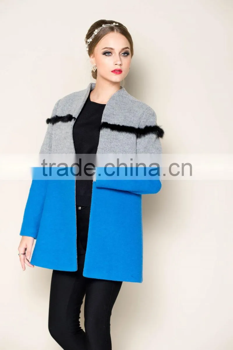 drop shipping service elegant designed winter trench coats women 2015 with decoration