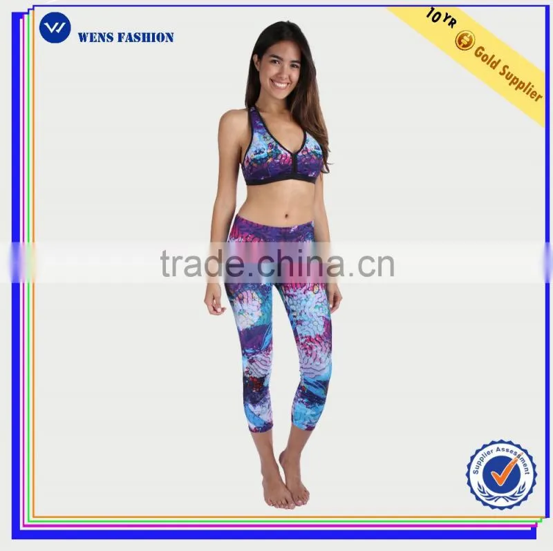 Sexy capri tights cheap colorful leggings women flowery leggings