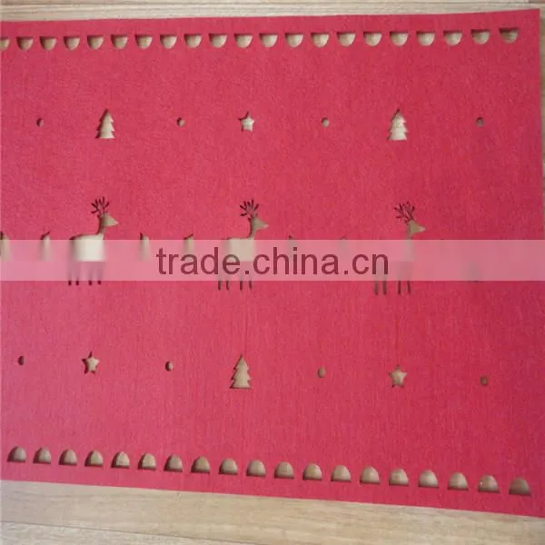 Christmas Reindeer RED Felt Table Runner/ Felt Reindeer Border Table Runner
