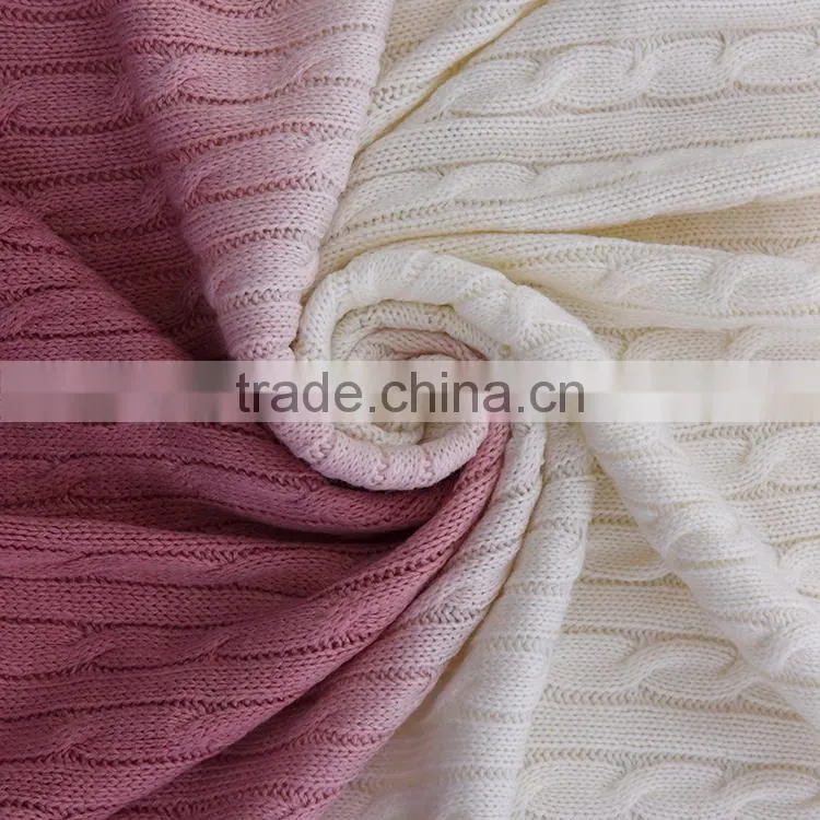 Super soft 100% acrylic assorted cable knit baby throw blanket