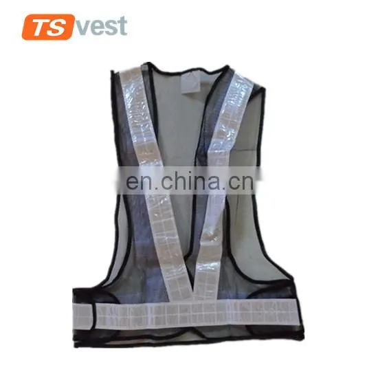 Mesh fabric grey running reflective vest for sports