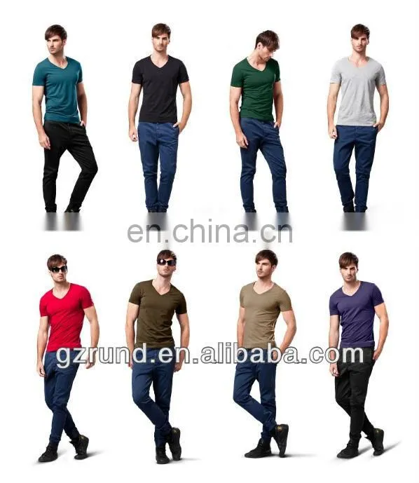 Summer new men's solid color cotton short-sleeved china manufacturer t shirt model-