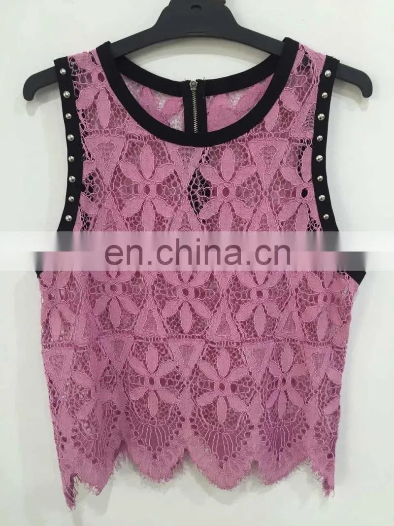Spell color rivet full of bud silk women's vest