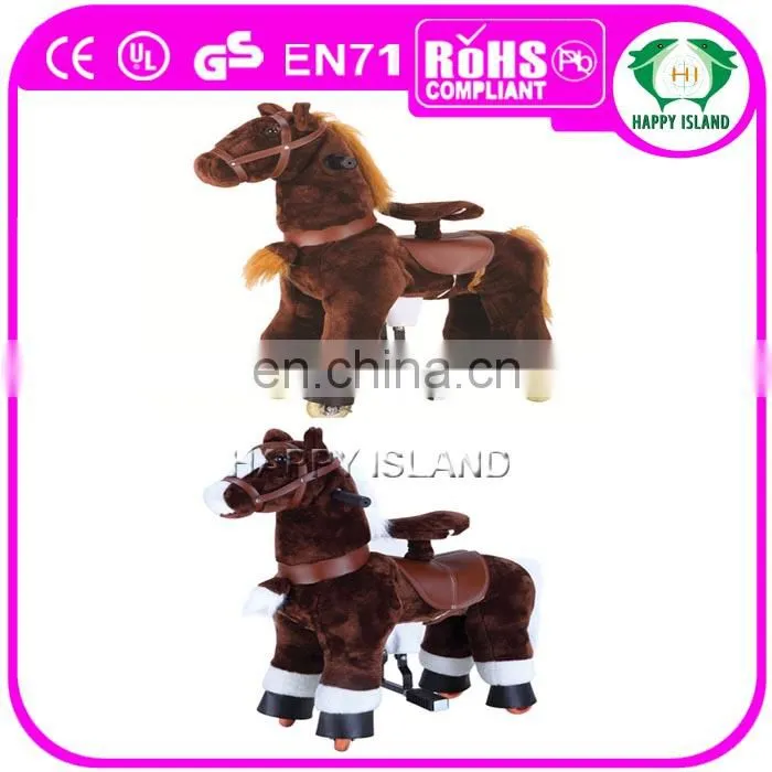 HI 2017 Hot sale mechanical plush ride on horse toy pony for kids