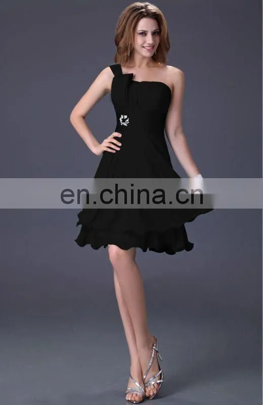 Hot Selling! Grace Karin Women's One Shoulder Knee Length Chiffon Bridesmaid Dresses CL4095