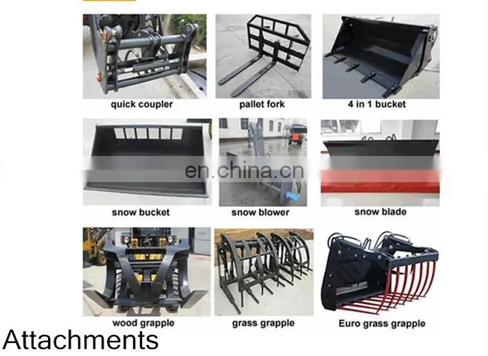 1.5ton mini front end wheel loader with wood splitter