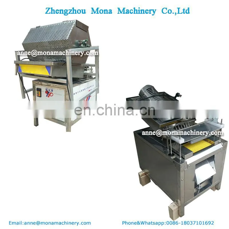 Boiled quail egg shell peeler in the spiced quail egg product processing line