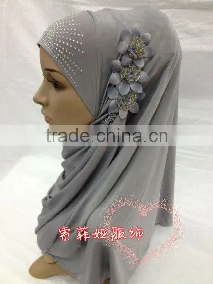 A552 Fashion modernFLOWER HIGH QUALITY ISLAMIC HEADSCARF ONE PIECE LONG MUSLIM HIJAB