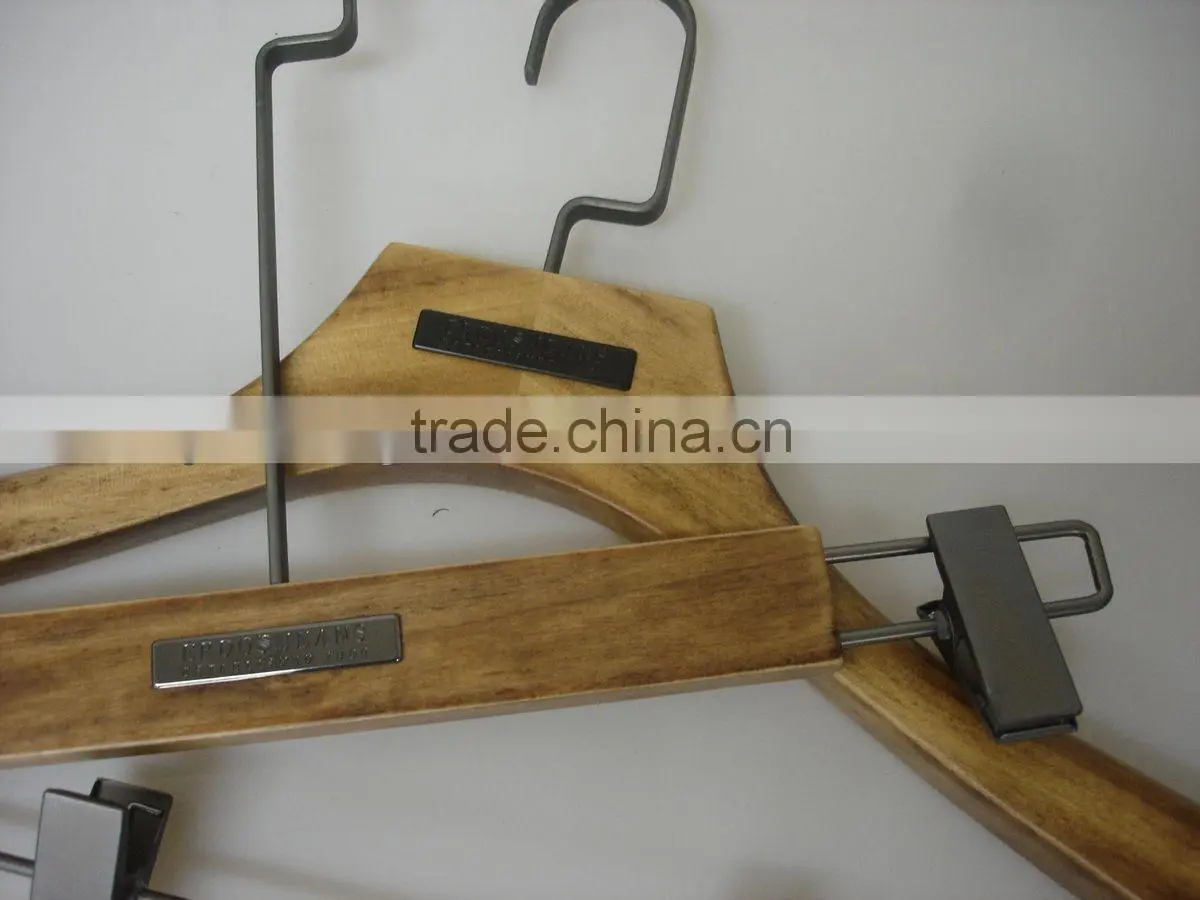 Special vintage hanger finish Garments wooden hanger for coat and pants