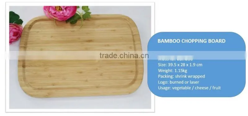 bamboo chopping board with groove